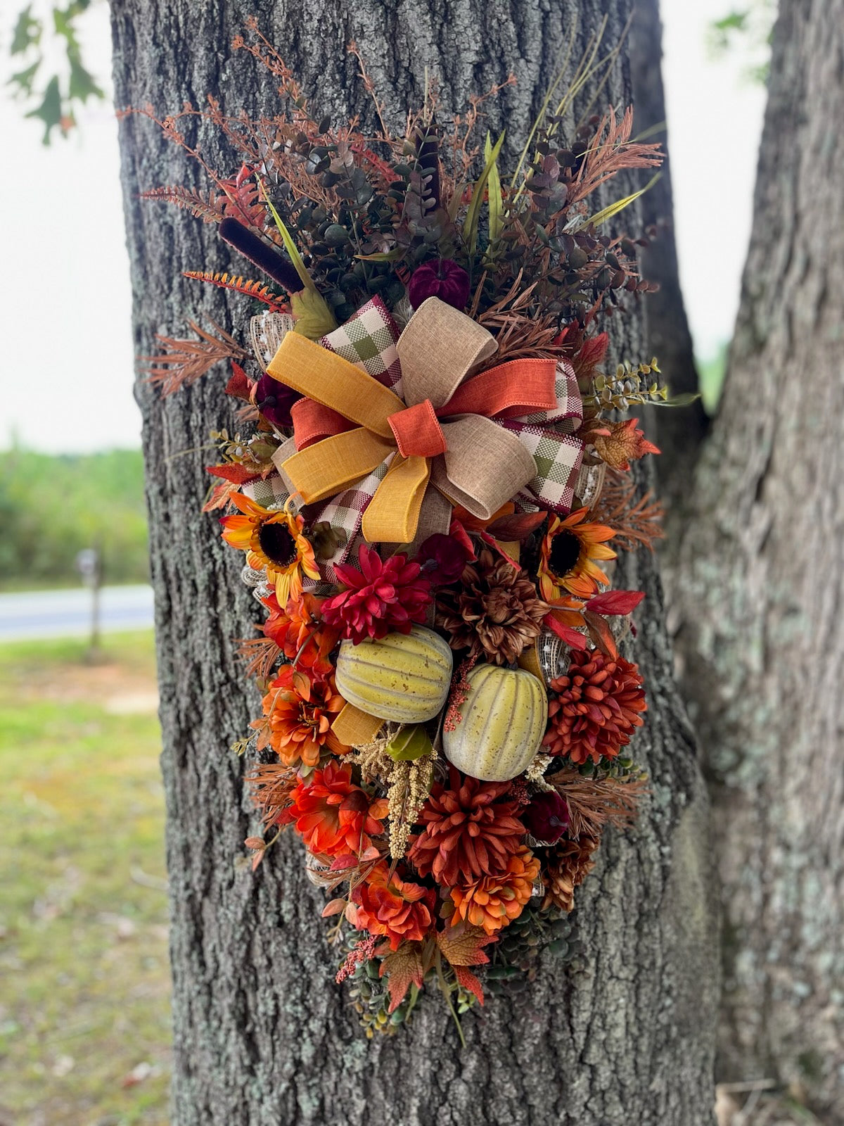 Fall Swag Wreath with matching Mailbox Swag