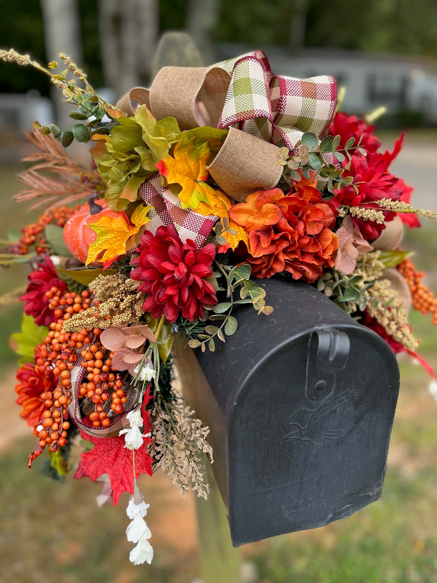 Fall Swag Wreath with matching Mailbox Swag