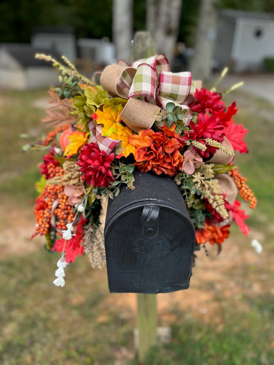 Fall Swag Wreath with matching Mailbox Swag